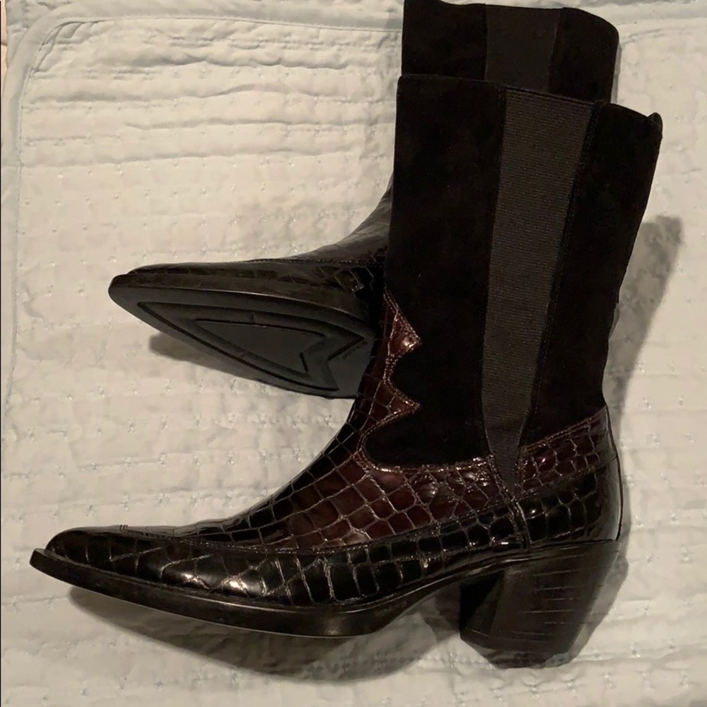 Van Eli Black/Brown Patent Leather/Suede,  Size 9N - Picture 2 of 7